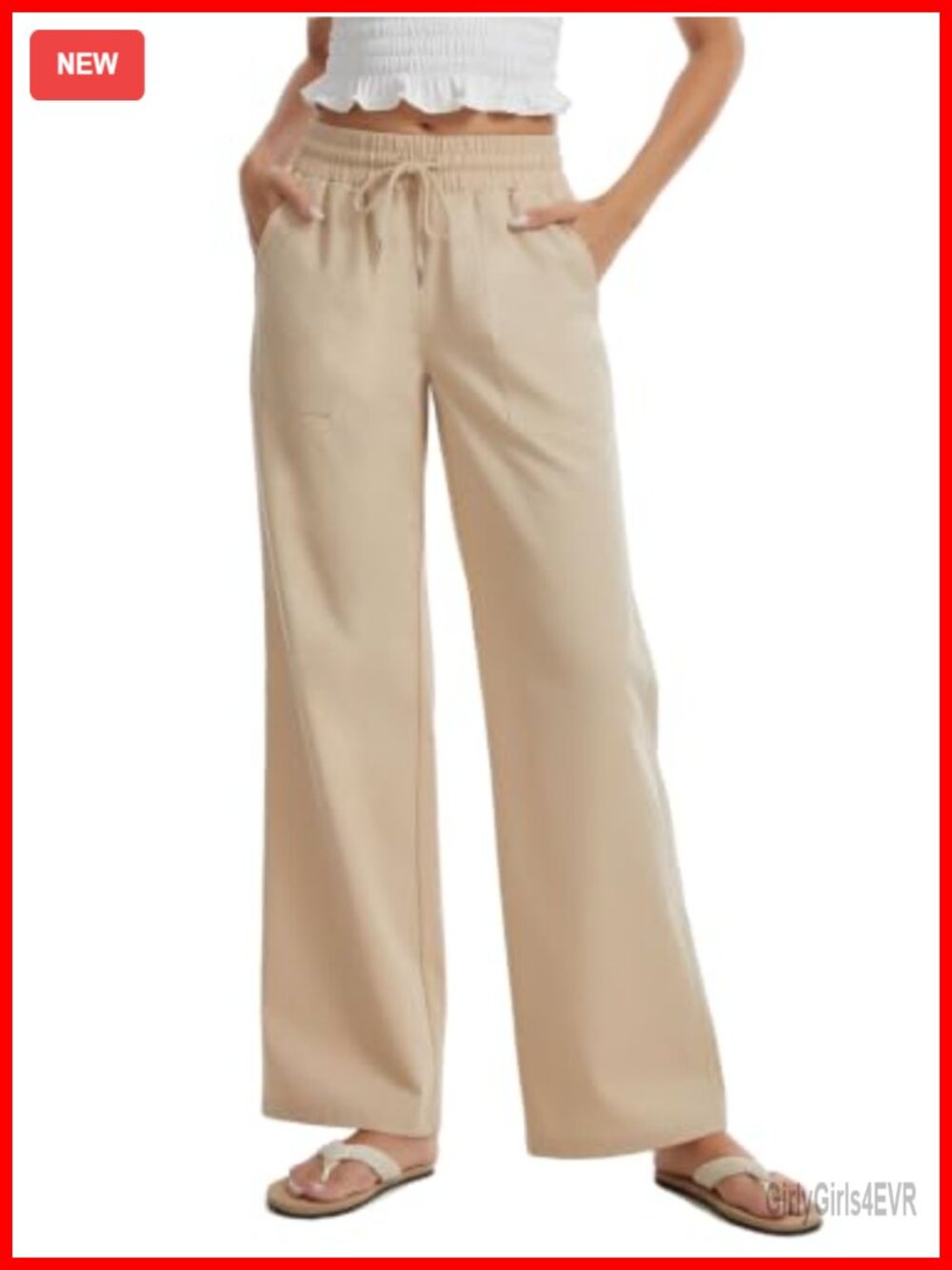 Wide Leg Linen Palazzo Trousers Tall Women 36 Inseam High Waist